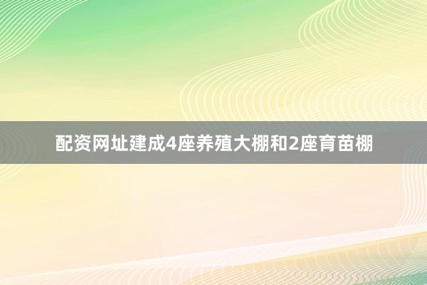 配资网址建成4座养殖大棚和2座育苗棚